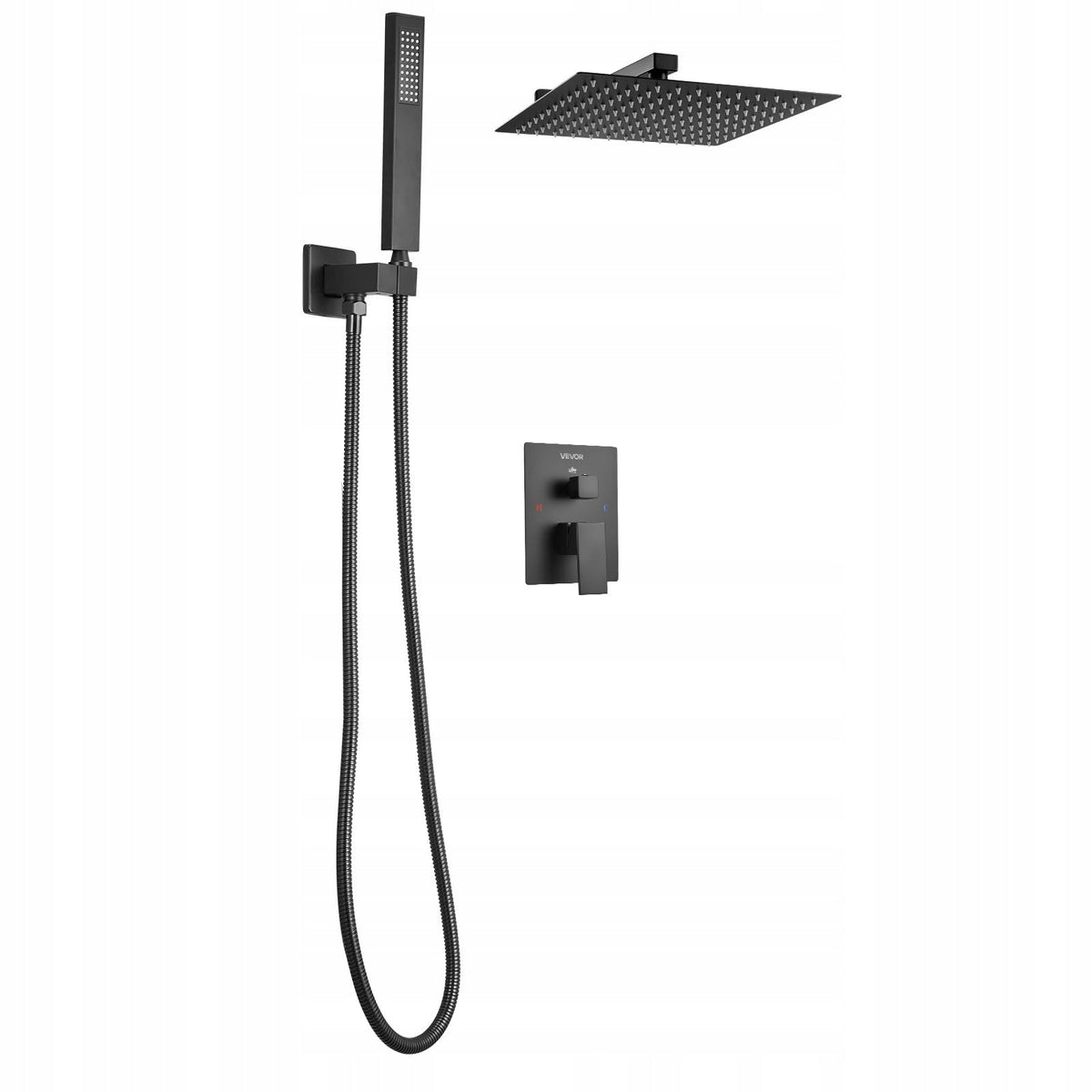 VEVOR PROFESSIONAL SHOWER FAUCET WITH 12-INCH SQUARE RAINFALL SHOWER HEAD