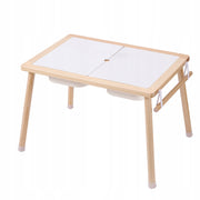 VEVOR STURDY WOODEN SENSORY TABLE WITH 3 FOLDING BINS AND ROLLER