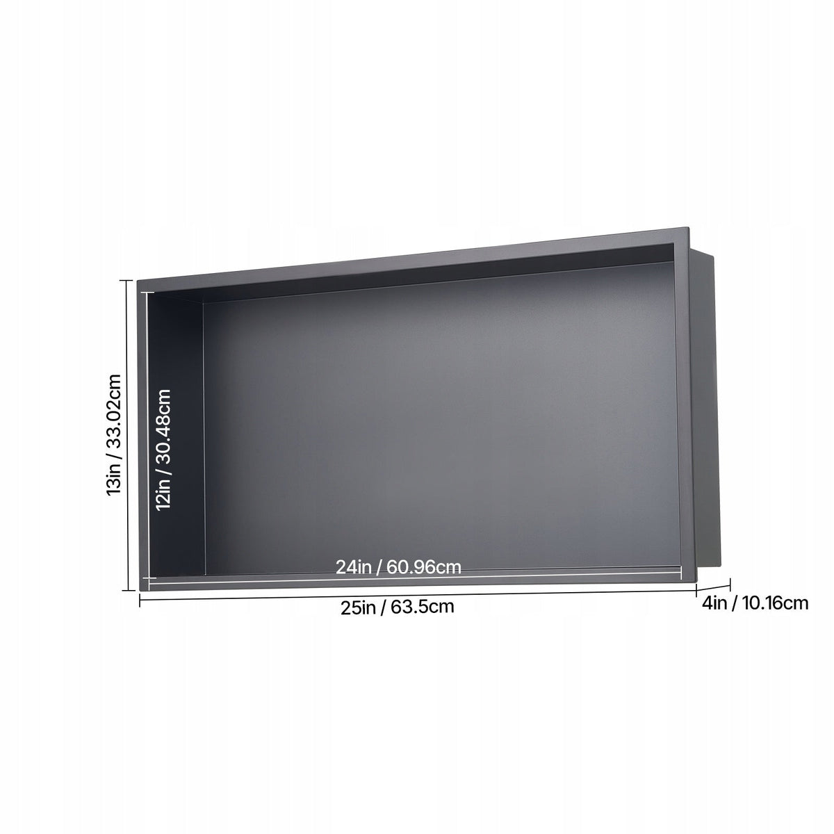 VEVOR SHOWER NICHE 10X33X63 CM STAINLESS STEEL WATERPROOF BLACK