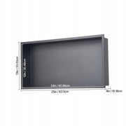VEVOR SHOWER NICHE 10X33X63 CM STAINLESS STEEL WATERPROOF BLACK