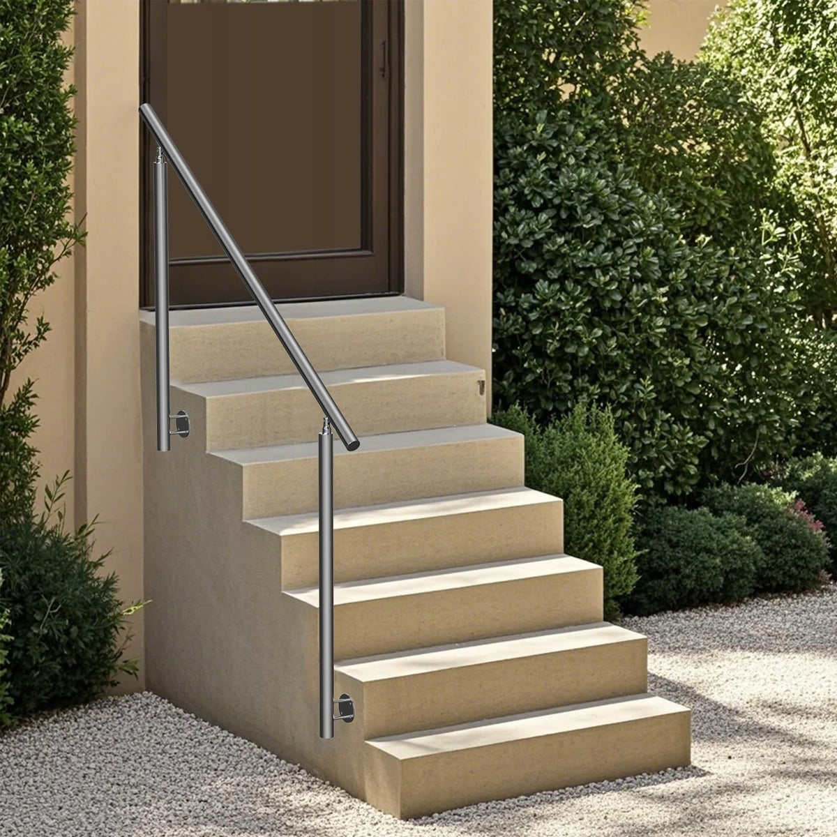 VEVOR OUTDOOR STAIR RAILING 150 CM STAINLESS STEEL ADJUSTABLE STRONG