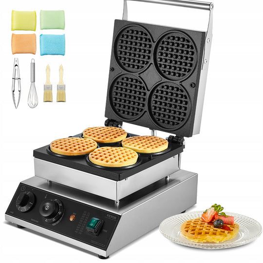PROFESSIONAL VEVOR BELGIAN WAFFLE MAKER 1750W STAINLESS STEEL