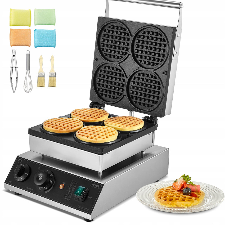 PROFESSIONAL VEVOR BELGIAN WAFFLE MAKER 1750W STAINLESS STEEL