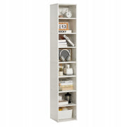 PROFESSIONAL VEVOR 8-TIER LIBRARY SHELF ADJUSTABLE SHELVES WHITE