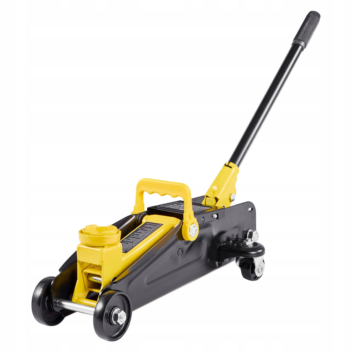 VEVOR LOW-PROFILE 1.5T HYDRAULIC JACK 360-DEGREE WHEELS STURDY AND COMPACT