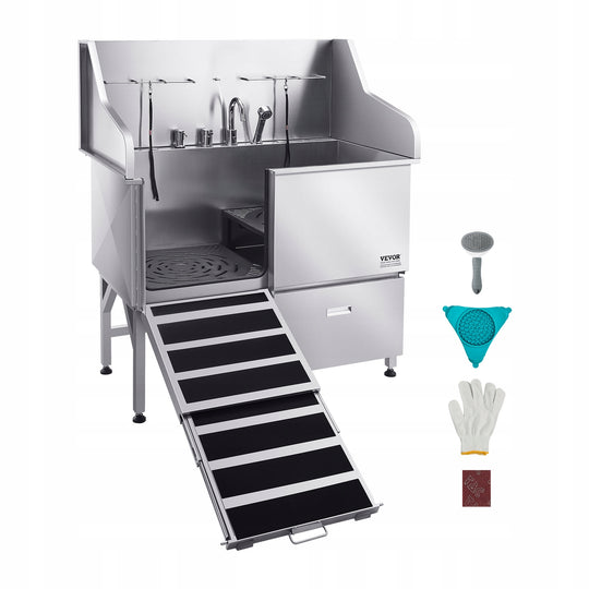 VEVOR PROFESSIONAL 50 INCH 200KG STAINLESS STEEL DOG WASHING STATION