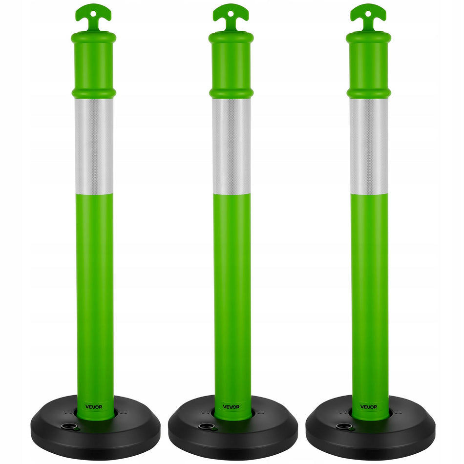 VEVOR PROFESSIONAL TRAFFIC BARRIER BOLLARDS 3 PCS 114 CM FILLABLE