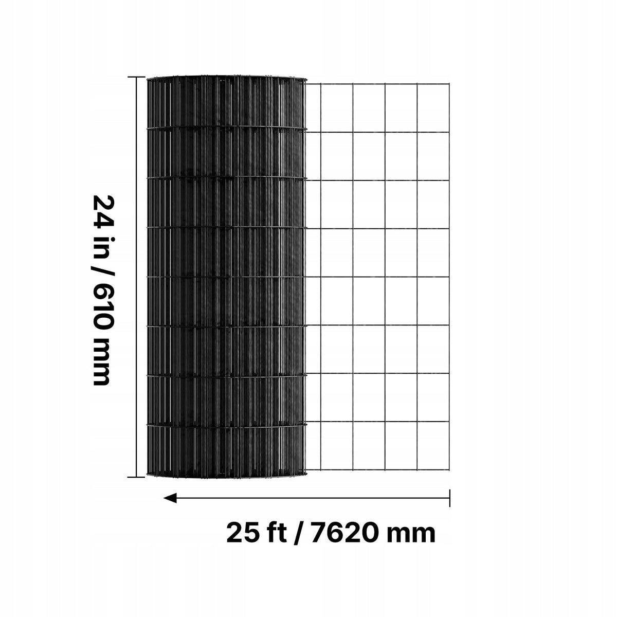 VEVOR GARDEN FENCE 61CM X 7.62M GALVANIZED MESH 5.08X7.62CM