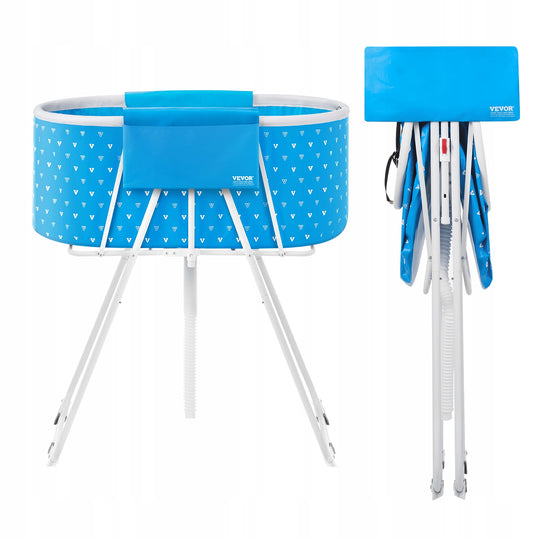 VEVOR PORTABLE FOLDABLE PET BATH TUB SMALL AND MEDIUM-SIZED ANIMALS BLUE