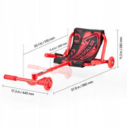 VEVOR DRIFTER TRIKE THREE-WHEELED SCOOTER 60 KG ADJUSTABLE STRONG RED