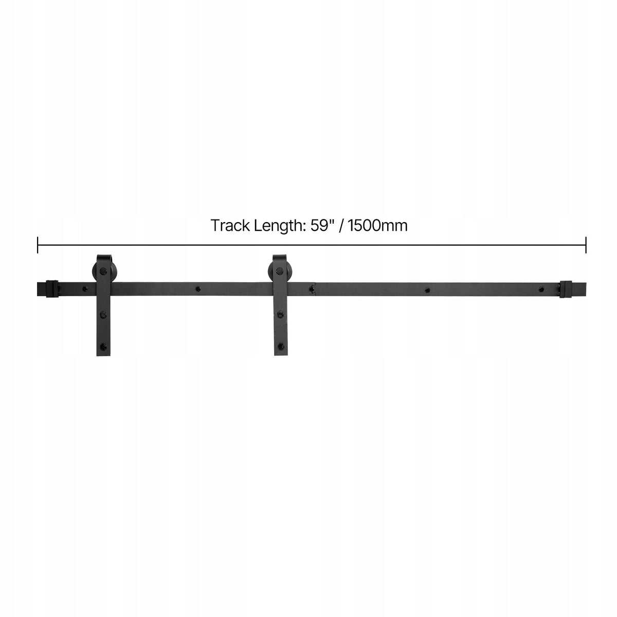 VEVOR 1.5M SLIDING DOOR SYSTEM 150KG LOAD CAPACITY BLACK STURDY COMPLETE SET