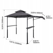VEVOR BBQ GARDEN GAZEBO 2430X1500X2500 MM TWO-TIER BBQ SHELTER