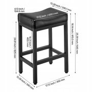 VEVOR BAR STOOLS SET OF 2 PU LEATHER BLACK STRONG SOLID
