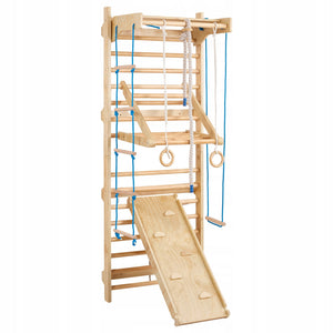 VEVOR 8-IN-1 WOODEN WALL BARS SWEDISH LADDER 15 STEPS STRONG FOR EXERCISE