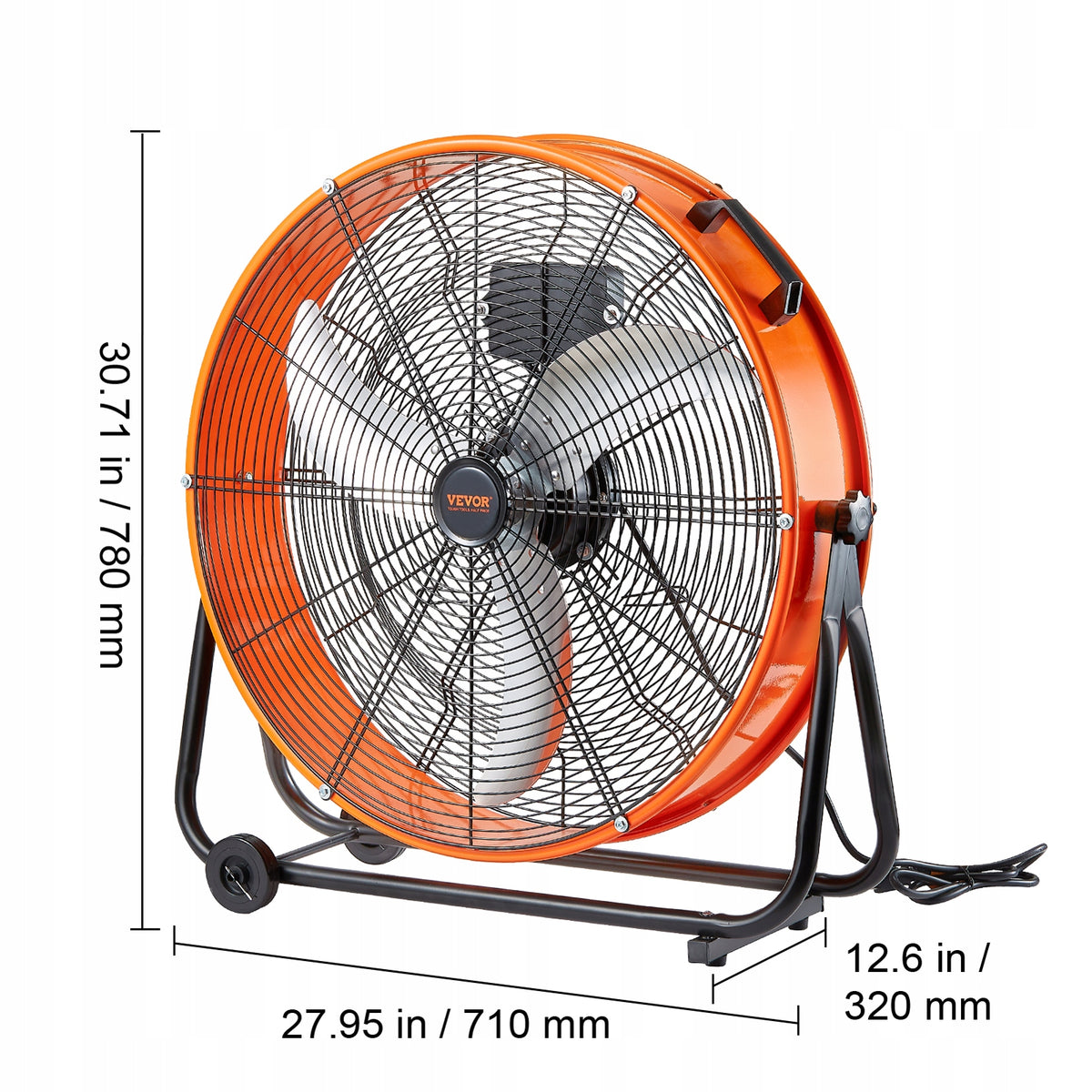 VEVOR 24 INCH DRUM FAN 3 SPEEDS 8700 CFM 360 DEGREE TIMER