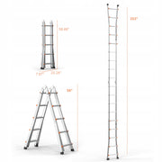VEVOR TELESCOPIC LADDER A-FRAME 5.1M ALUMINUM COMPACT STRONG 150KG