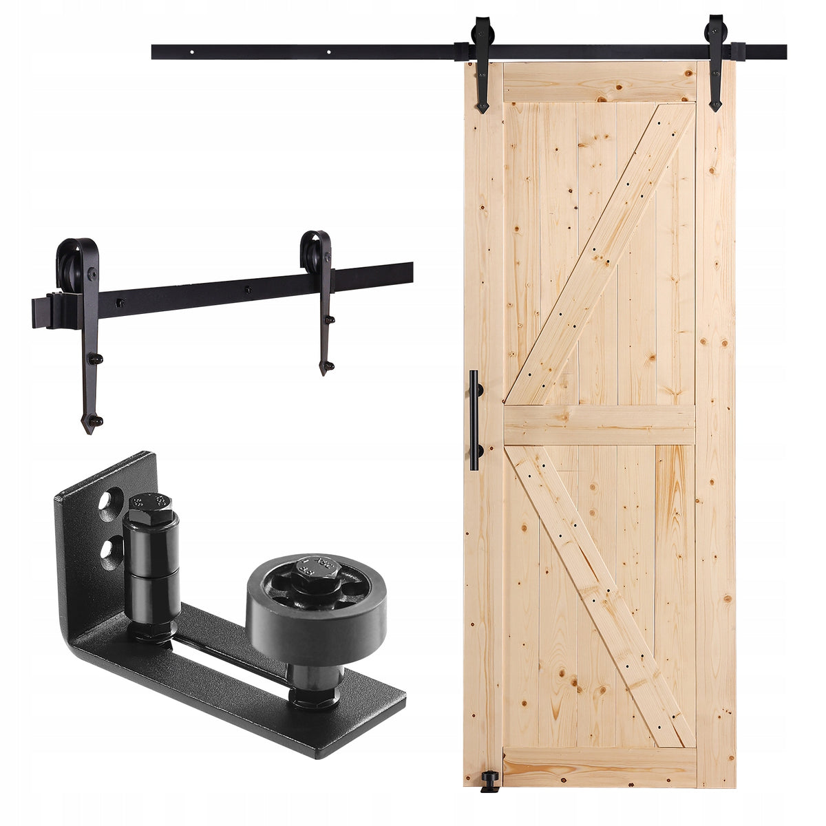 VEVOR 762X2133MM WOODEN SLIDING DOOR HARDWARE KIT PROFESSIONAL