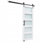 VEVOR 914x2134mm Premium White MDF and Glass Sliding Door System