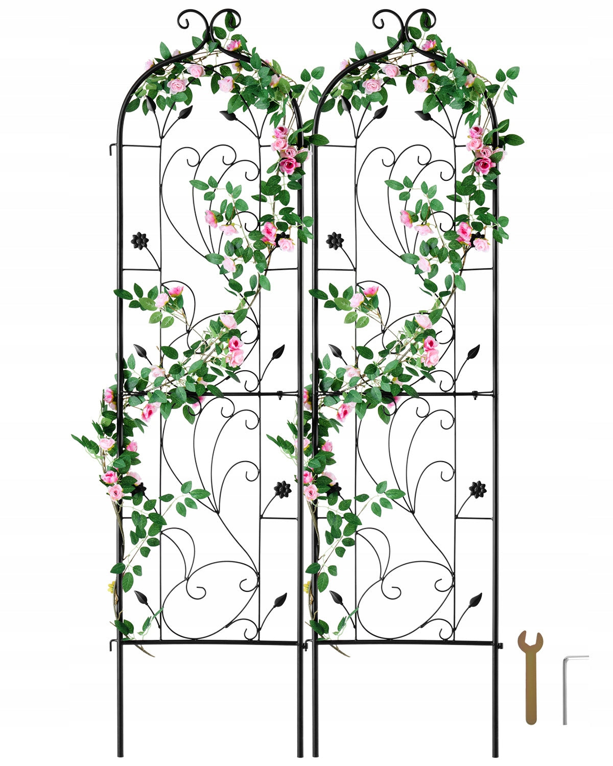 VEVOR SET OF 2 RUSTPROOF METAL TRELLISES 38X152 CM FOR PLANTS