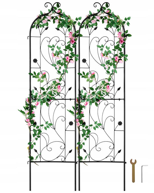 VEVOR SET OF 2 RUSTPROOF METAL TRELLISES 38X152 CM FOR PLANTS