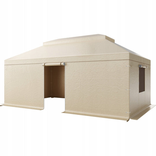 VEVOR WINTER GAZEBO COVER 3.66X6.1M TWO-TIER WATERPROOF BEIGE