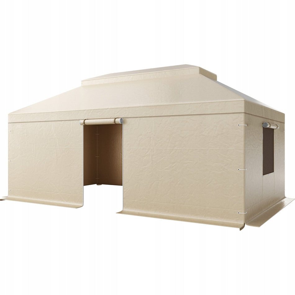 VEVOR WINTER GAZEBO COVER 3.66X6.1M TWO-TIER WATERPROOF BEIGE