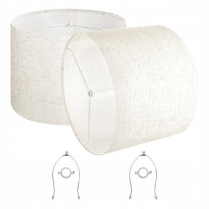 VEVOR DRUM LAMPSHADE 40X40X30 CM 2 PCS LINEN STRONG STEEL FRAME E27