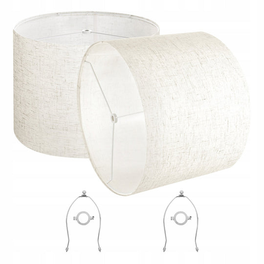 VEVOR DRUM LAMPSHADE 40X40X30 CM 2 PCS LINEN STRONG STEEL FRAME E27