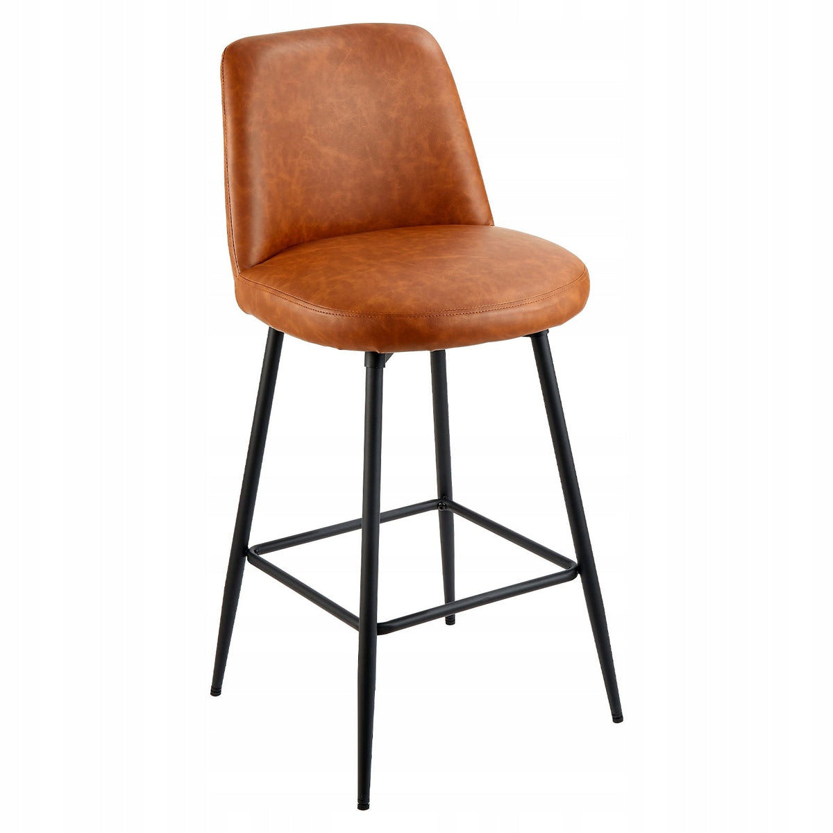 VEVOR BAR STOOL SET OF 3 98 CM SWIVEL KITCHEN CHAIRS BROWN PU
