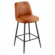 VEVOR BAR STOOL SET OF 3 98 CM SWIVEL KITCHEN CHAIRS BROWN PU
