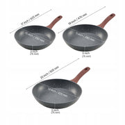 VEVOR 3-PIECE NON-STICK ALUMINUM FRY PAN SET HEAVY-DUTY