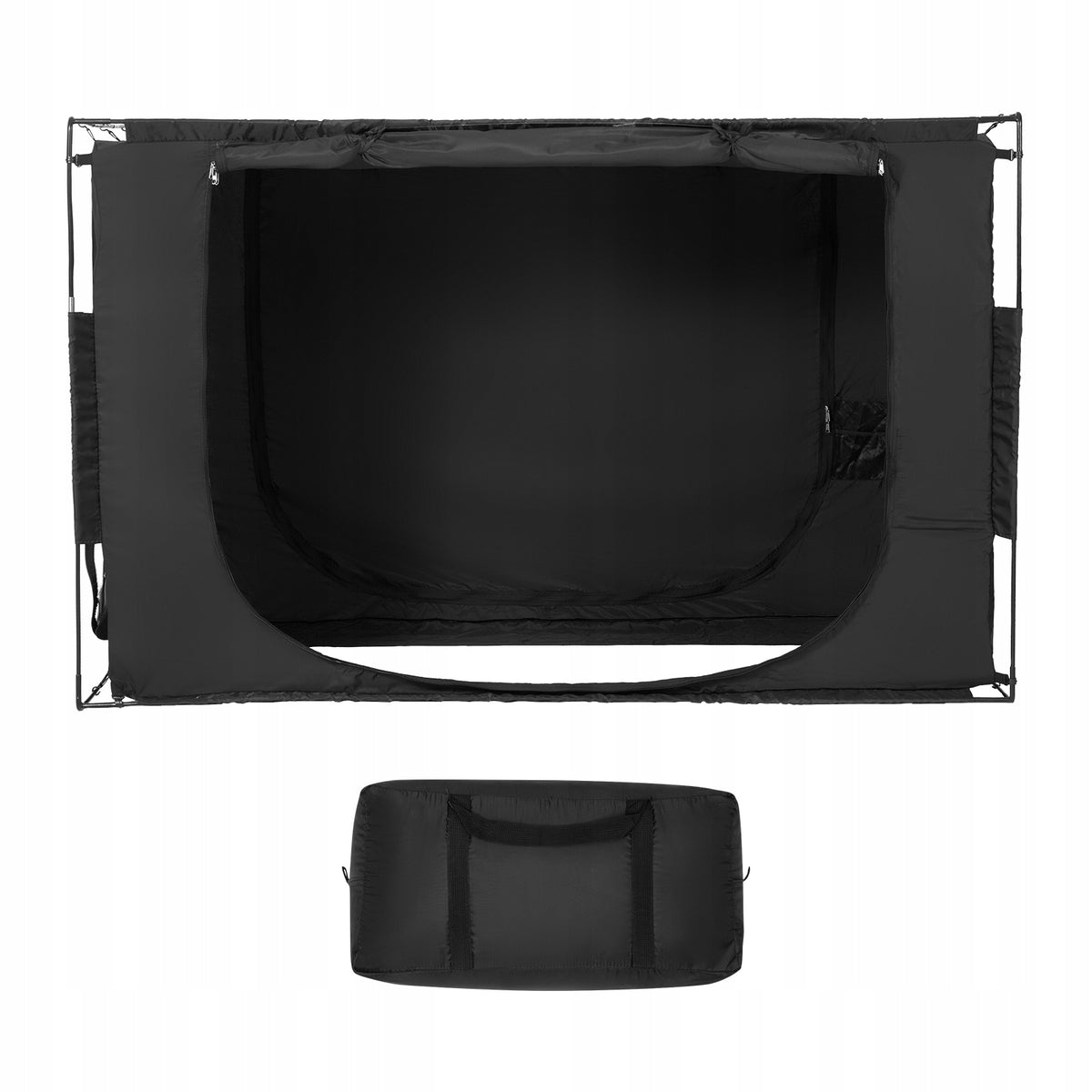 VEVOR 3-DOOR CANOPY TENT WITH BED 70 SHADE BLACK