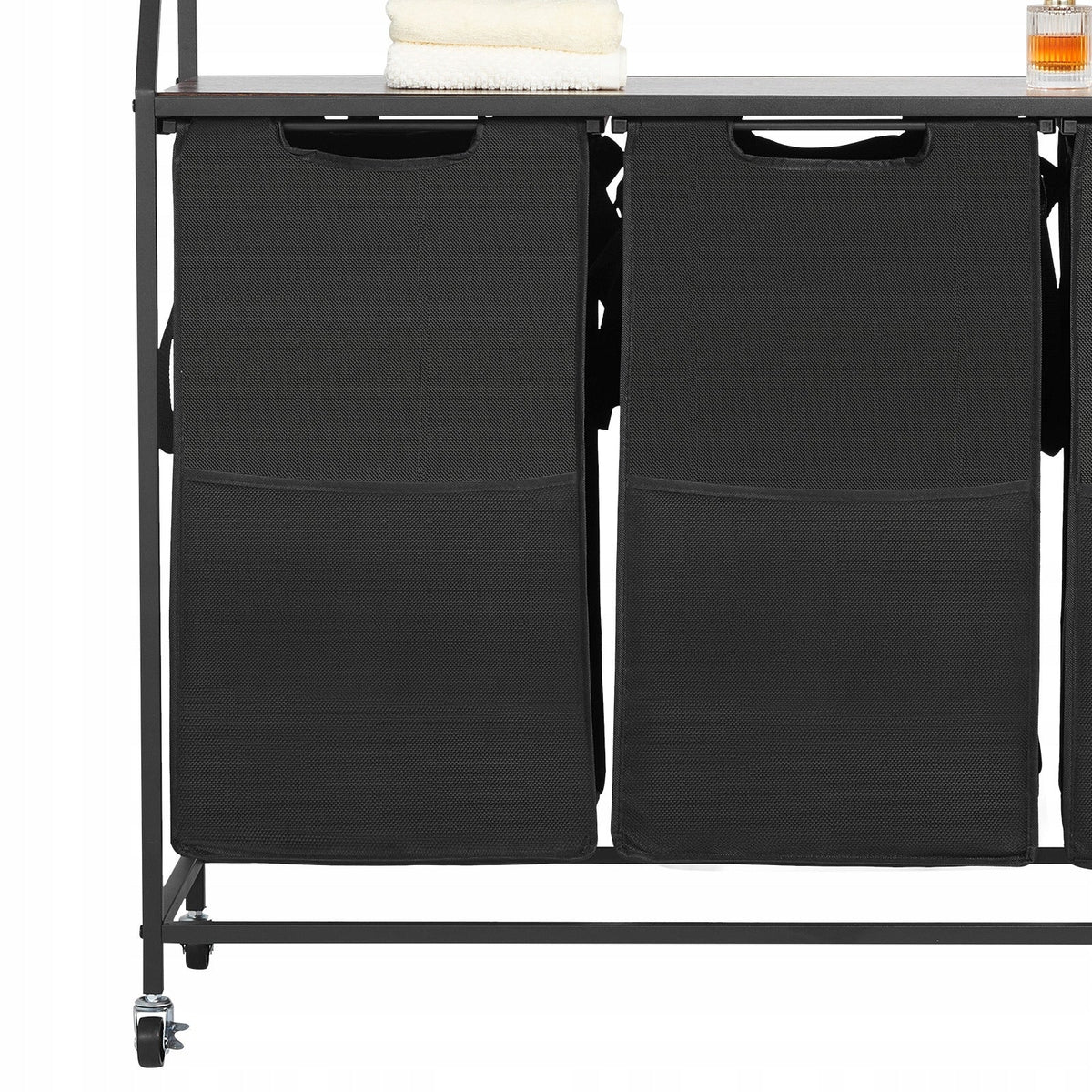 VEVOR LAUNDRY SORTER WITH 3 COMPARTMENTS OXFORD FABRIC STURDY