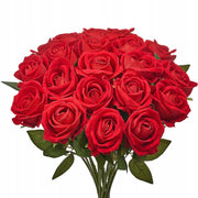 VEVOR ARTIFICIAL FLOWERS ROSES 60 PCS RED FLEXIBLE STEMS PREMIUM