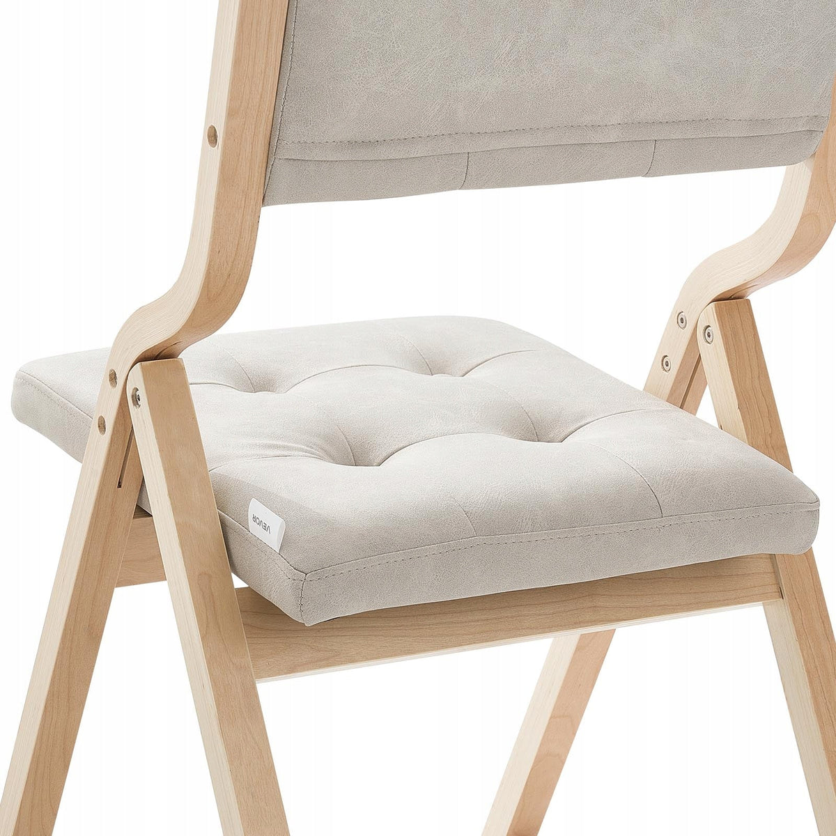 VEVOR FOLDING GARDEN CHAIR WITH CUSHION WOODEN FRAME SET OF 2