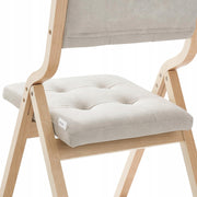 VEVOR FOLDING GARDEN CHAIR WITH CUSHION WOODEN FRAME SET OF 2