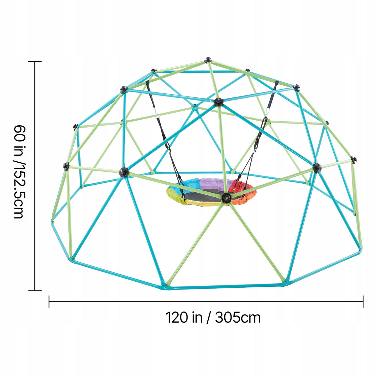 VEVOR GEOMETRIC CLIMBING DOME 305 CM WITH SWING SOLID