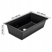 VEVOR UNDERMOUNT GRANITE KITCHEN SINK 838X482X254 MM BLACK PREMIUM