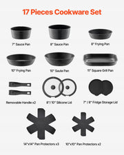 VEVOR 17-piece Induction Cookware Set Granite