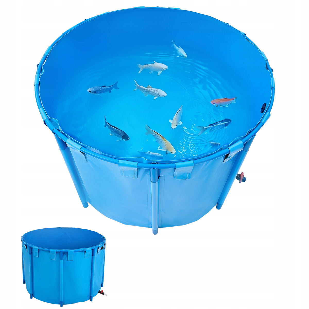 VEVOR PVC FISH POND 1700L FOLDABLE PREMIUM QUALITY ROBUST FRAME