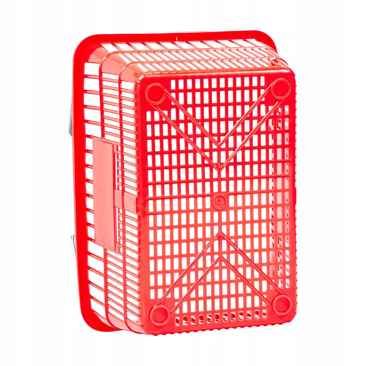 VEVOR ROBUST SHOPPING BASKET 12 PCS 21L FOLDABLE METAL HANDLES RED