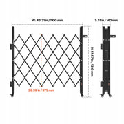 VEVOR PROFESSIONAL FOLDING SECURITY GATE WITH LOCK AND WHEELS