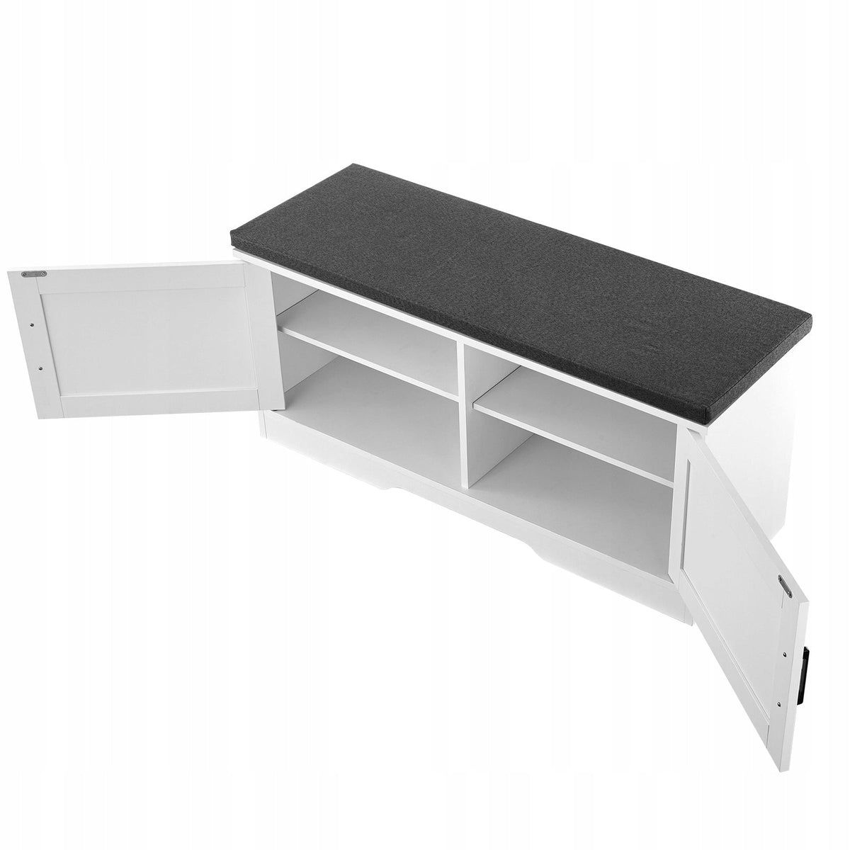 VEVOR SHOE RACK BENCH 1000X355X460 MM WHITE-BLACK SOLID FOR