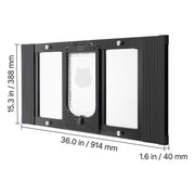 VEVOR ADJUSTABLE CAT FLAP 787-914MM ALUMINUM BLACK STRONG