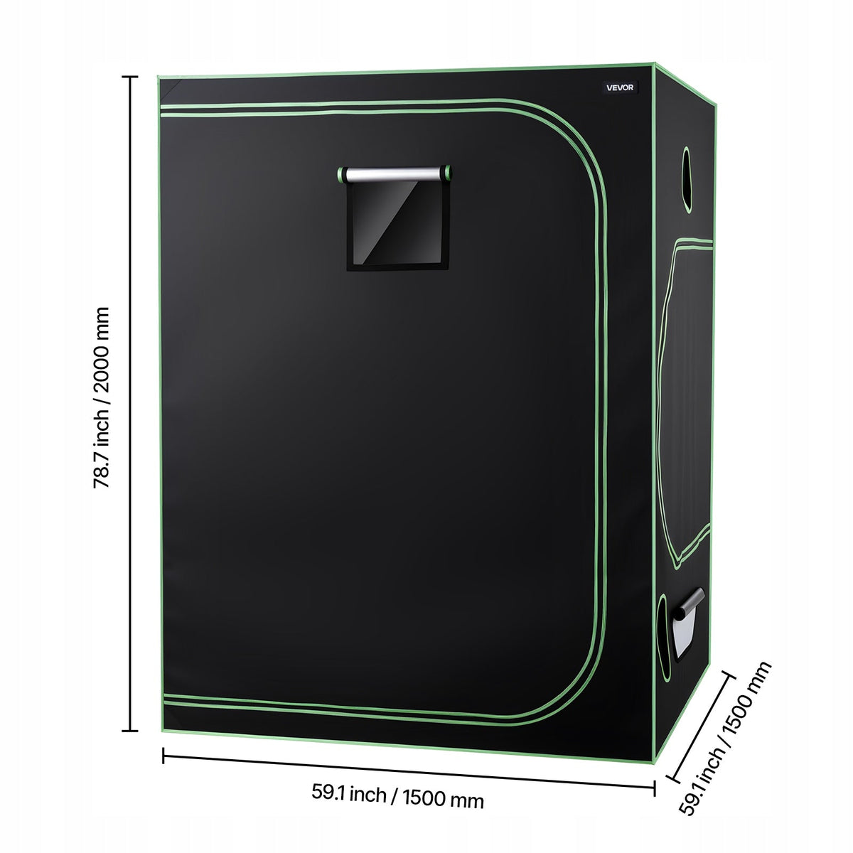 VEVOR 150X150X200 CM PROFESSIONAL REFLECTIVE GROW TENT