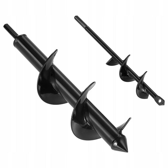 VEVOR EARTH AUGER DRILL BIT SET 2 PCS 8X30CM AND 4X22CM SOLID