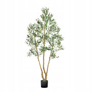 VEVOR 210CM ARTIFICIAL OLIVE TREE WITH BLACK POT REALISTIC LEAVES