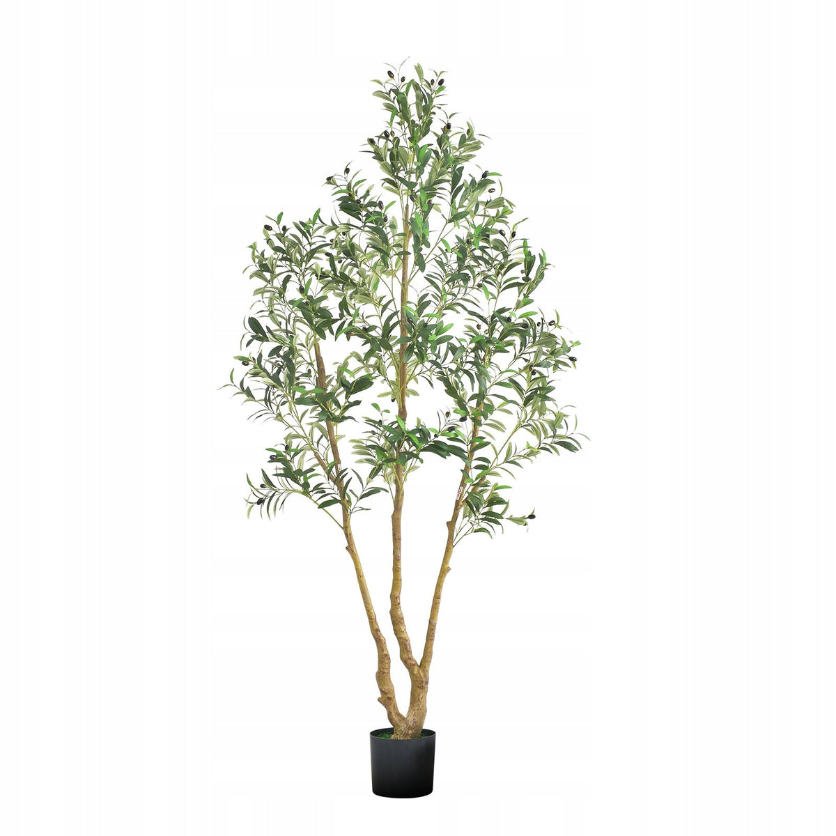 VEVOR 210CM ARTIFICIAL OLIVE TREE WITH BLACK POT REALISTIC LEAVES