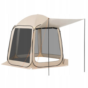 VEVOR CAMPING TENT 304.8X280.4CM BEIGE FOLDABLE FOR 8 PEOPLE STRONG