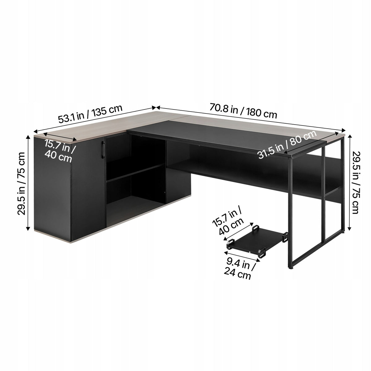 OFFICE DESK VEVOR L-SHAPED LARGE MODERN EXECUTIVE DESK